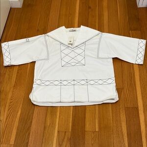 Tory Burch White Tunic with Black Accents